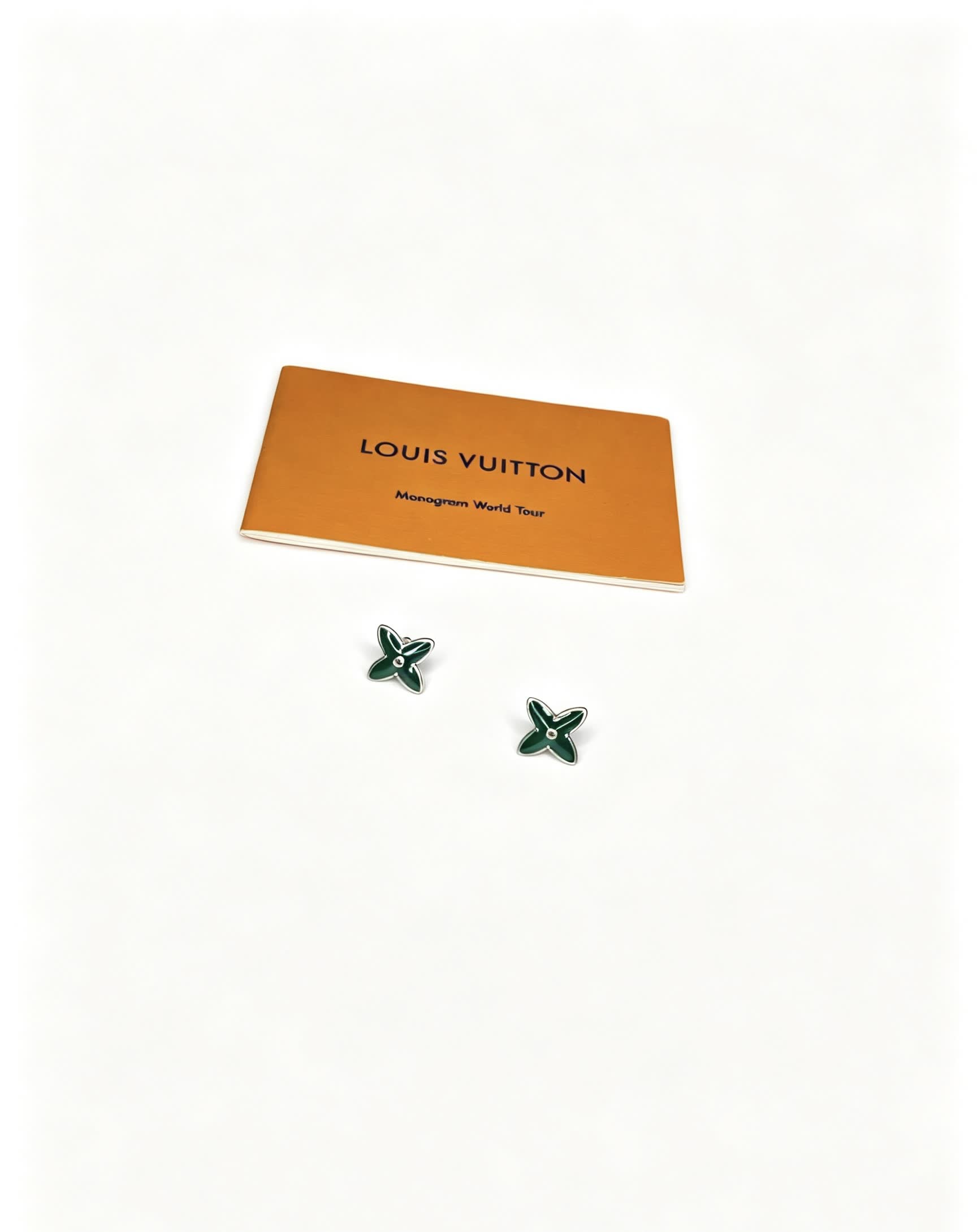 Louis Vuitton Green Enamel Earrings